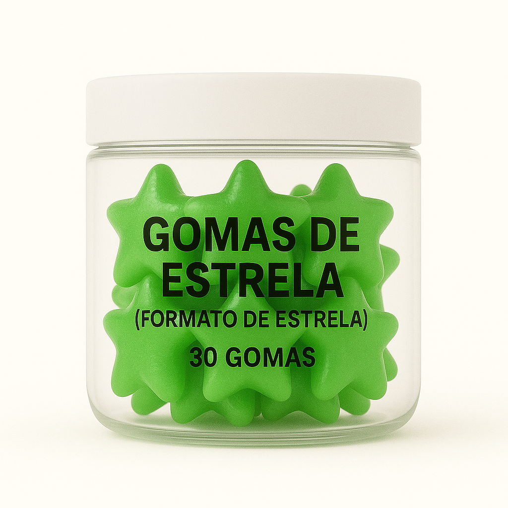 Terceirização de Gummies de Pré-Treino ESTRELA (500-1000 unidades) 30 gomas