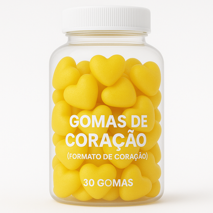 Terceirização de Gummies Cabelo Pele e Unha CORAÇÃO (500-1000 unidades) 30 gomas