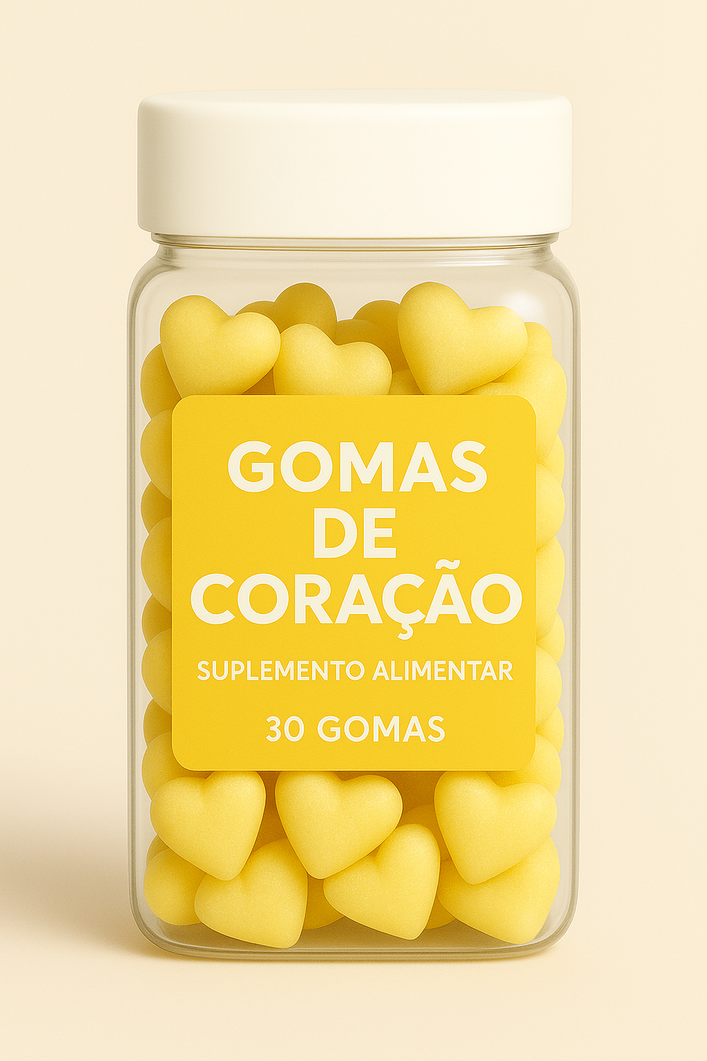 Terceirização de Gummies Cabelo Pele e Unha CORAÇÃO (500-1000 unidades) 30 gomas
