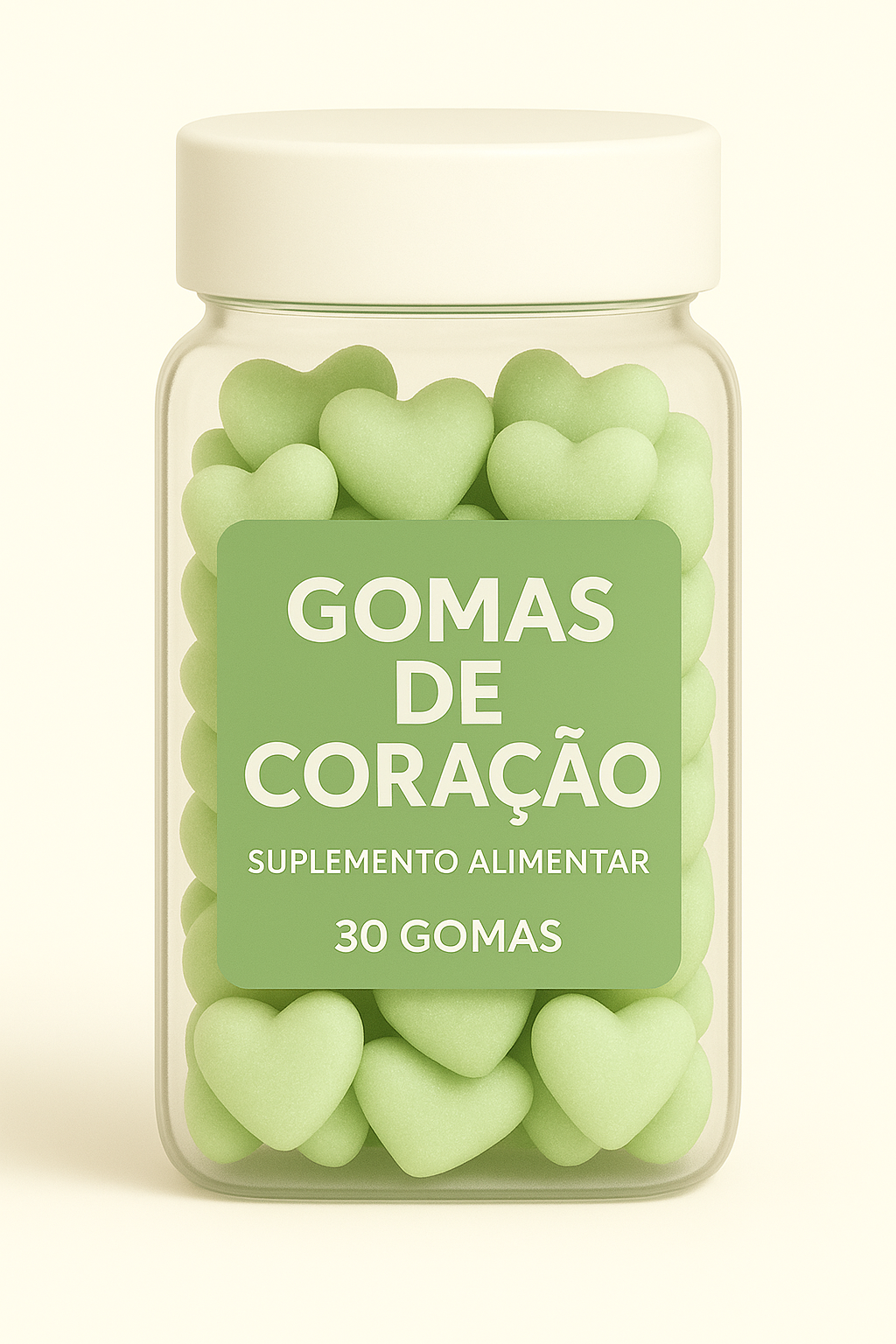 Terceirização de Gummies Cabelo Pele e Unha CORAÇÃO (500-1000 unidades) 30 gomas