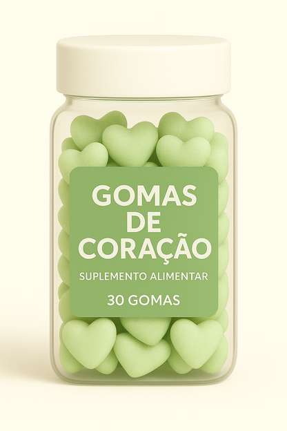 Terceirização de Gummies Cabelo Pele e Unha CORAÇÃO (500-1000 unidades) 30 gomas
