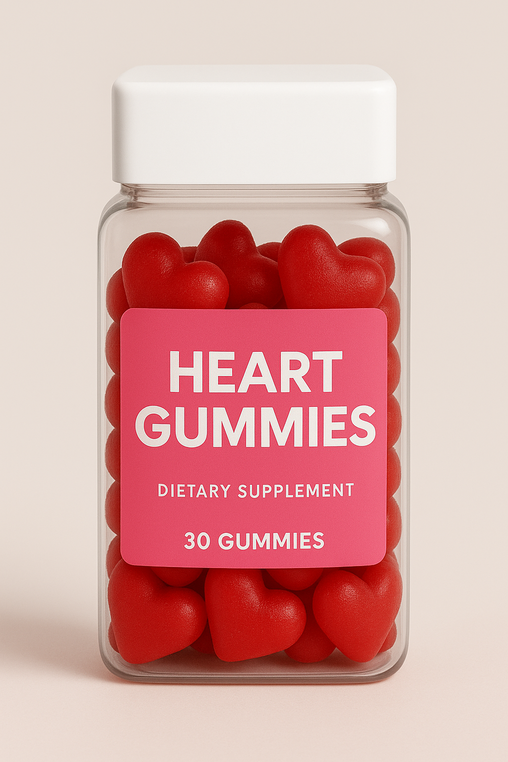 Terceirização de Gummies Cabelo Pele e Unha CORAÇÃO (500-1000 unidades) 30 gomas