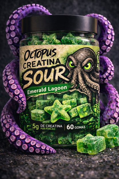 Gummy de Creatina 5g Octopus 30 dias 60 gomas - Maçã Verde Sour