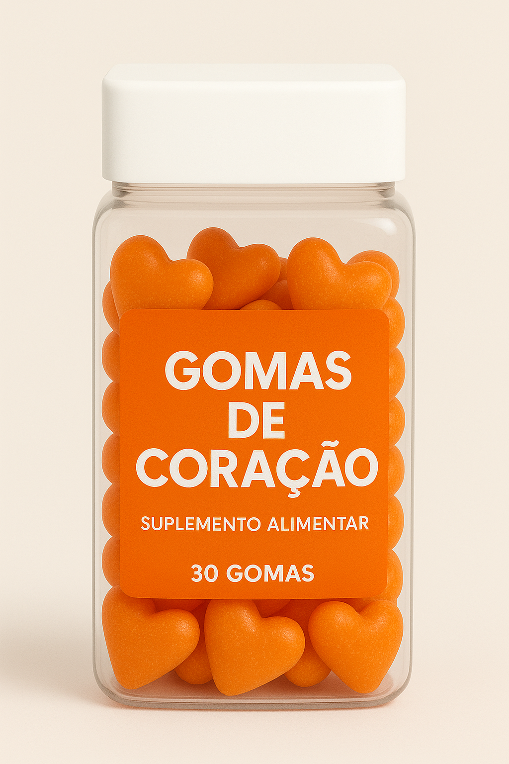 Terceirização de Gummies Cabelo Pele e Unha CORAÇÃO (500-1000 unidades) 30 gomas