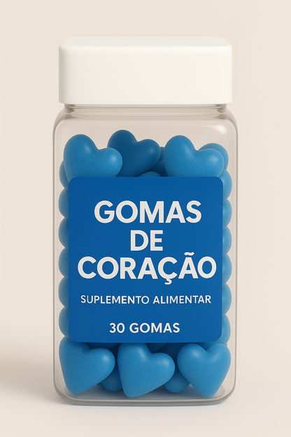 Terceirização de Gummies Cabelo Pele e Unha CORAÇÃO (500-1000 unidades) 30 gomas