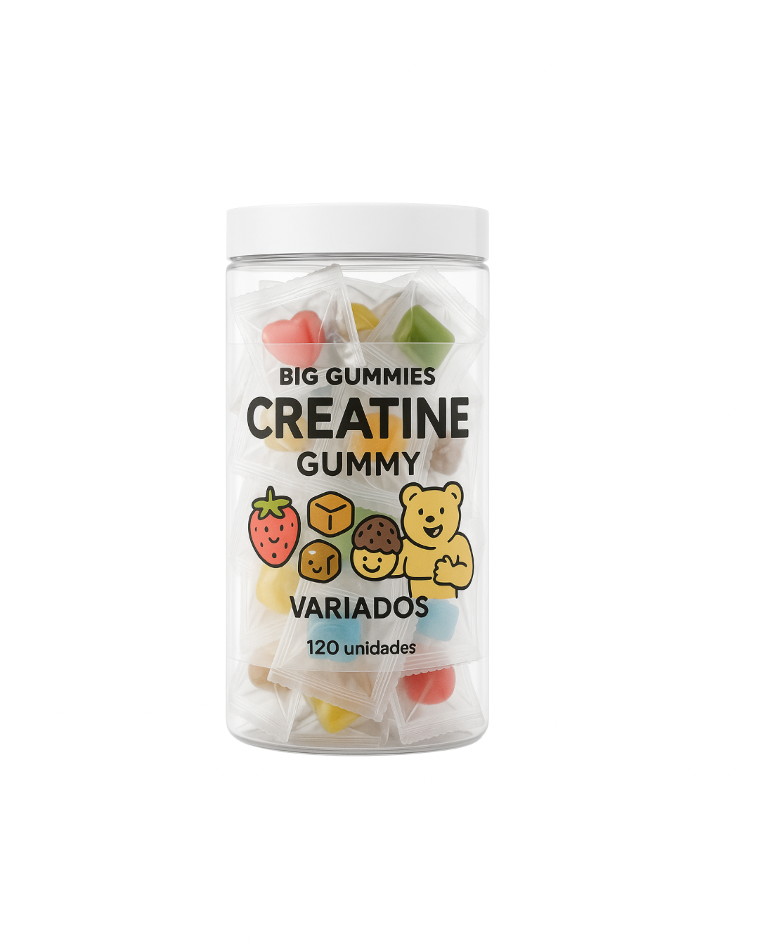 Big Gummies Sabores Variados Whey Protein, Creatina e Cabelo, Pele & Unhas