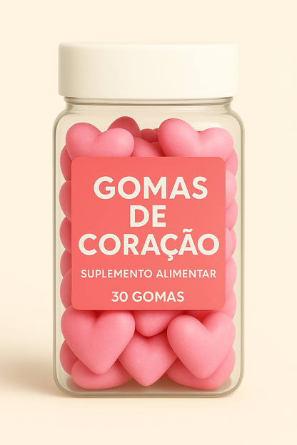Terceirização de Gummies Cabelo Pele e Unha CORAÇÃO (500-1000 unidades) 30 gomas