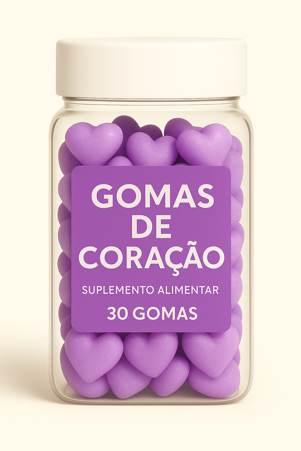 Terceirização de Gummies Cabelo Pele e Unha CORAÇÃO (500-1000 unidades) 30 gomas