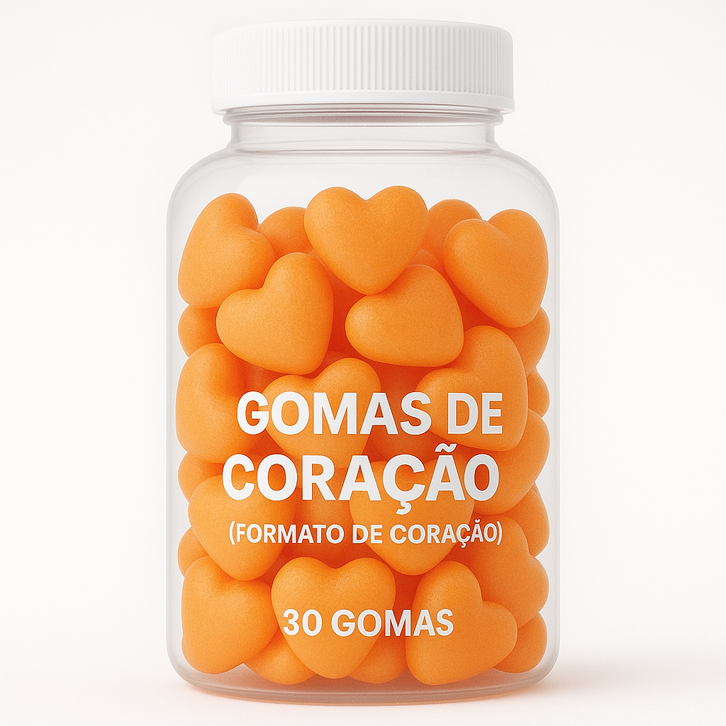 Terceirização de Gummies Cabelo Pele e Unha CORAÇÃO (500-1000 unidades) 30 gomas