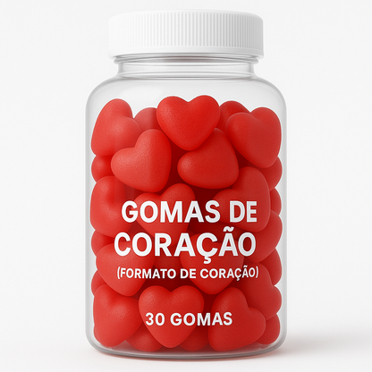 Terceirização de Gummies Cabelo Pele e Unha CORAÇÃO (500-1000 unidades) 30 gomas