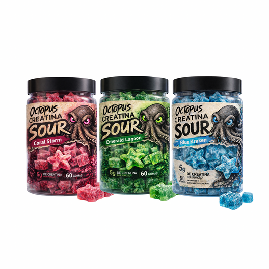 Gummy de Creatina 5g Octopus 30 dias 60 gomas - Maçã Verde Sour